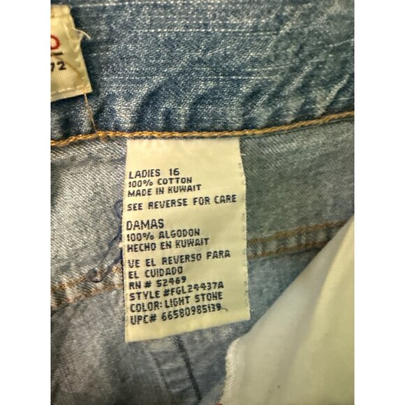 Faded Glory Womens Denim Shorts Light Stonewash Size 16 100% Cotton Casual Fit - Picture 4 of 7